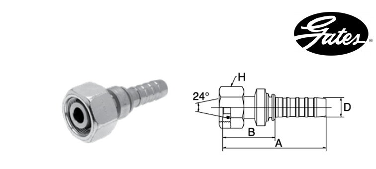 Embout femelle DIN S GATES GLOBAL SPIRAL