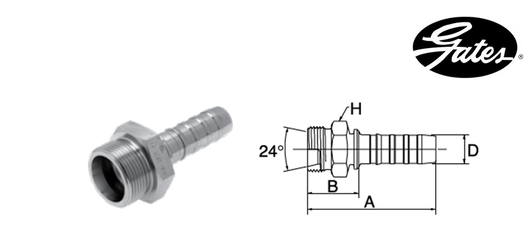 Embout male DIN S GATES GLOBAL SPIRAL