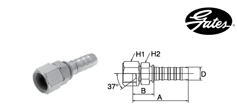 Embout femelle JIC GATES GLOBAL SPIRAL