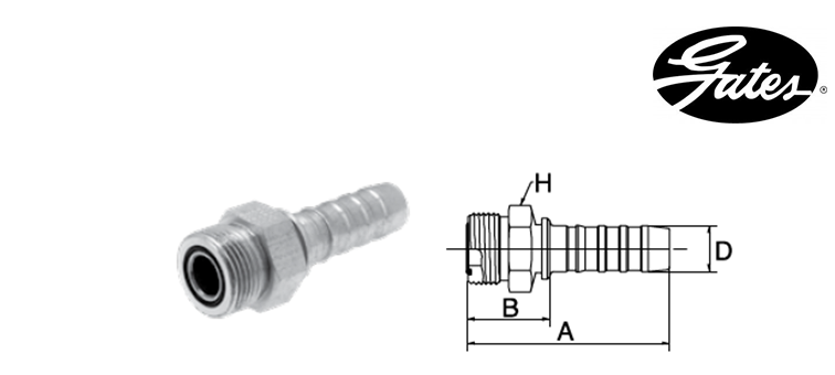 Embout male ORFS GATES GLOBAL SPIRAL