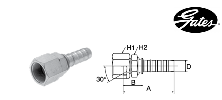 Embout femelle KOMATSU GATES GLOBAL SPIRAL