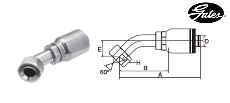 Embout femelle JIC 45° GATES GLOBAL SPIRAL MAXIMUM