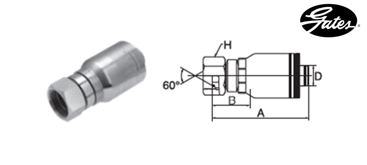 Embout femelle BSP GATES GLOBAL SPIRAL MAXIMUM