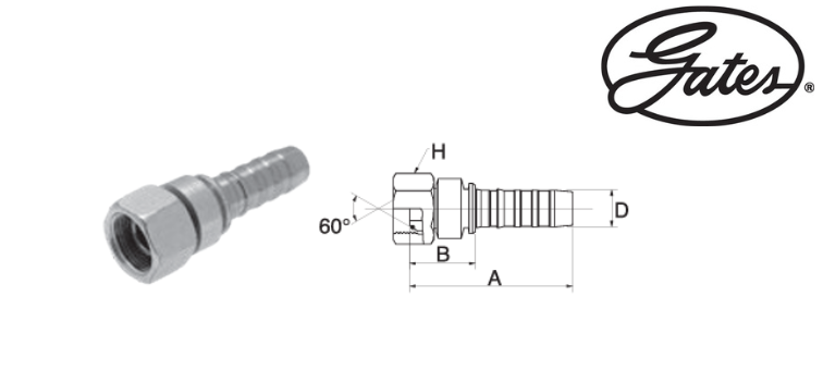 Embout femelle BSP GATES GLOBAL SPIRAL