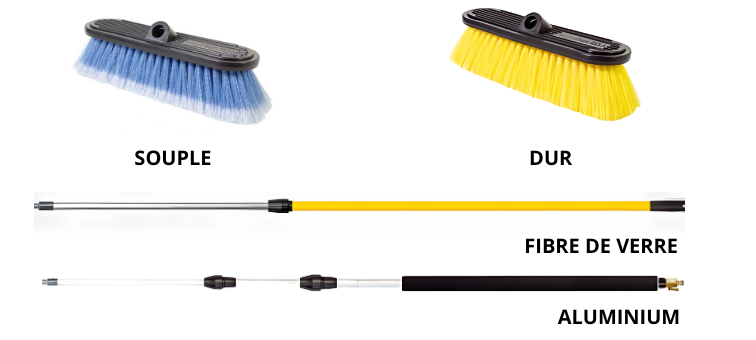 Lance télescopique et brosse de lavage