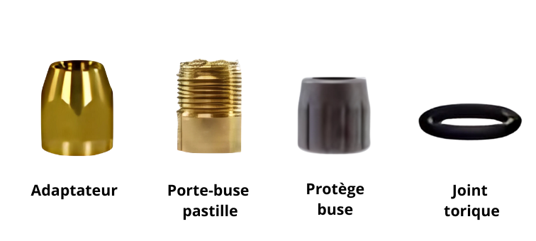 Adapteur et protège buse pastille 18X150