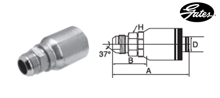 Embout male JIC GATES GLOBAL SPIRAL MAXIMUM
