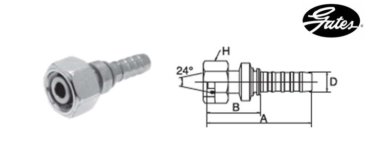 Embout femelle DIN S GATES GLOBAL SPIRAL PLUS