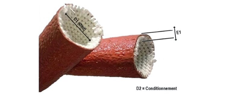 Gaine fibre de verre siliconée épaisse