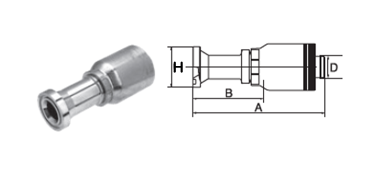 Embout bride SAE 6000 GATES GLOBAL SPIRAL MAXIMUM