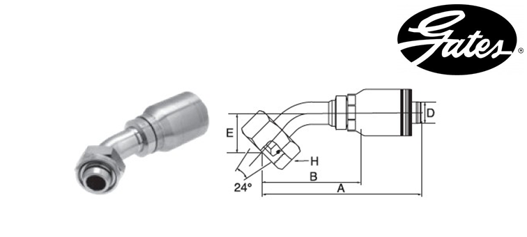 Embout femelle DIN S 45° GATES GLOBAL SPIRAL MAXIMUM