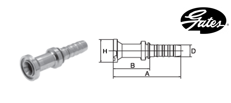 Embout bride SAE 3000 GATES GLOBAL SPIRAL