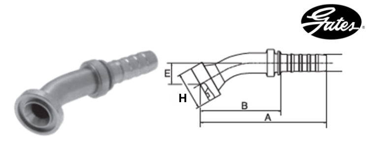 Embout bride SAE 3000 à 30° GATES GLOBAL SPIRAL PLUS