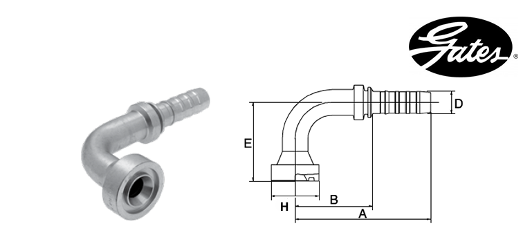 Embout bride CAT à 90° GATES GLOBAL SPIRAL