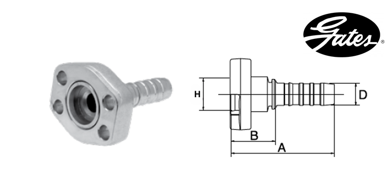 Embout bride POCLAIN male GATES GLOBAL SPIRAL