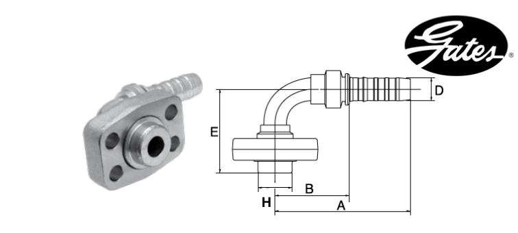 Embout bride POCLAIN tournante à 90° GLOBAL SPIRAL