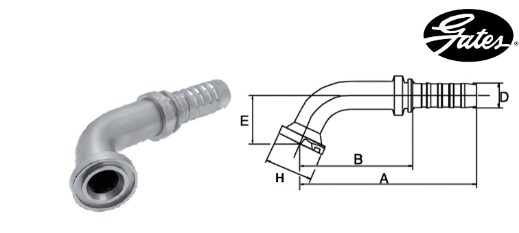 Embout bride SAE 3000 à 67° GATES GLOBAL SPIRAL 
