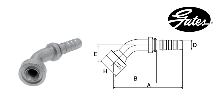 Embout bride CAT à 45° GATES GLOBAL SPIRAL