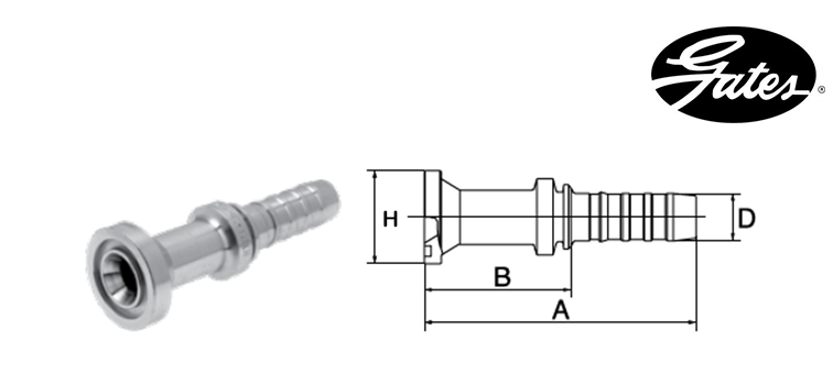 Embout bride SAE 6000 GATES GLOBAL SPIRAL