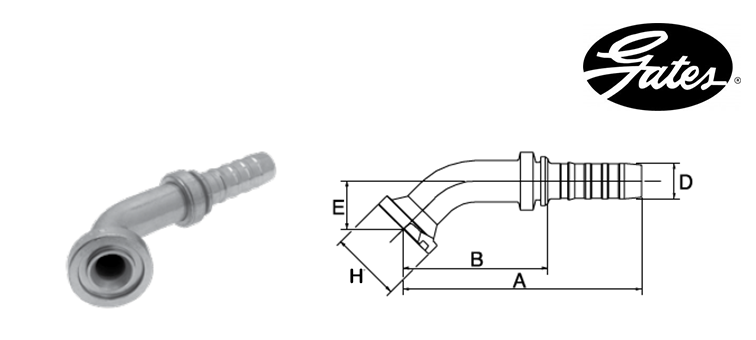 Embout bride SAE 6000 à 60° GATES GLOBAL SPIRAL