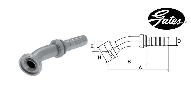 Embout bride SAE 3000 à 30° GATES GLOBAL SPIRAL