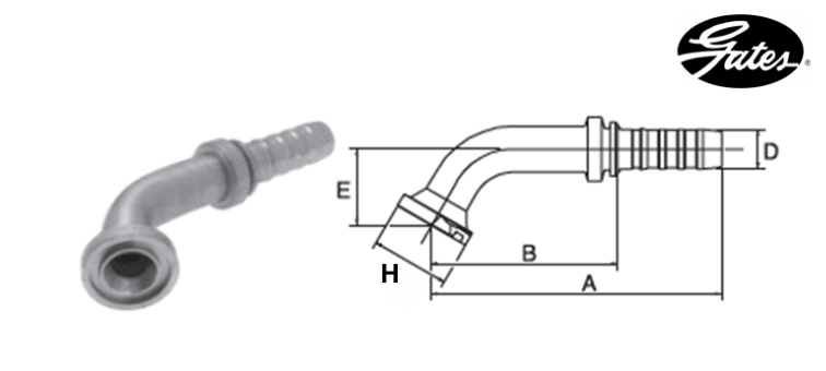 Embout bride SAE 3000 à 60° GATES GLOBAL SPIRAL