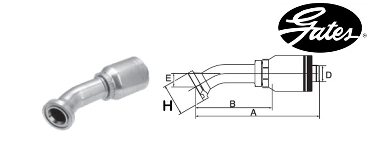 Embout bride SAE 6000 30° GATES GLOBAL SPIRAL MAXIMUM