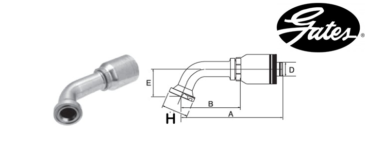 Embout bride SAE 6000 60° GATES GLOBAL SPIRAL MAXIMUM