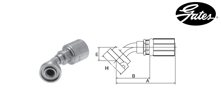 Embout SAE 45° GATES MEGASYS MEGACRIMP