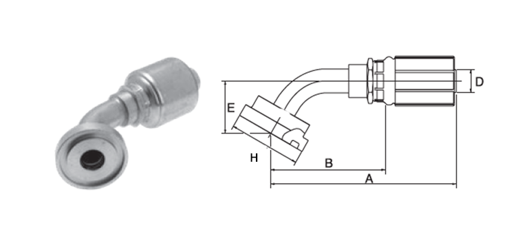 Embout à bride 3000 PSI GATES MEGASYS MEGACRIMP