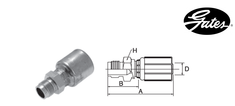 Embout male agricole GATES MEGASYS MEGACRIMP