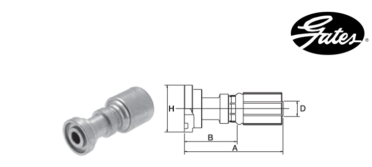 Embout à bride 3000 PSI GATES MEGASYS MEGACRIMP