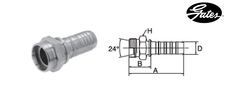 Embout male DIN L GATES GLOBAL SPIRAL PLUS