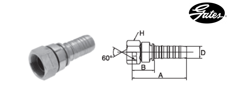 Embout femelle BSP GATES GLOBAL SPIRAL PLUS