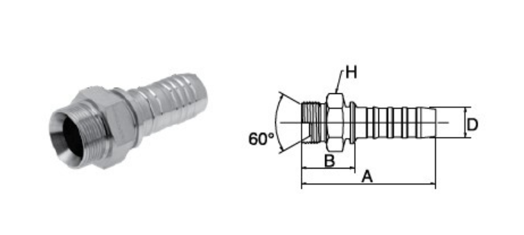Embout male BSP GATES GLOBAL SPIRAL PLUS