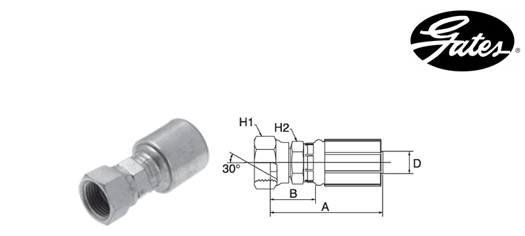 Embout femelle NPT GATES MEGASYS MEGACRIMP