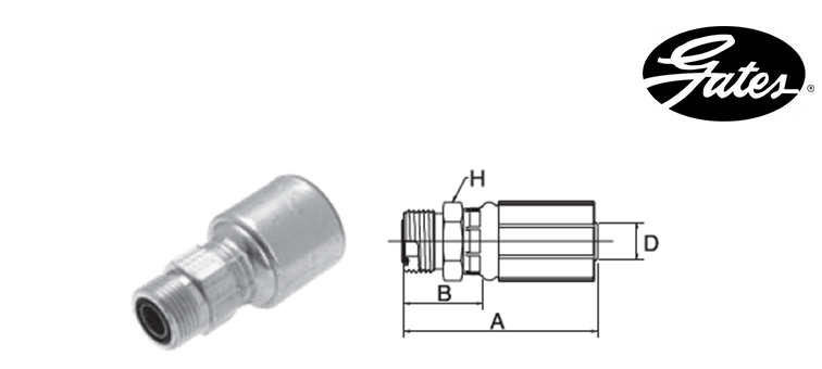 Embout male ORFS GATES MEGASYS MEGACRIMP