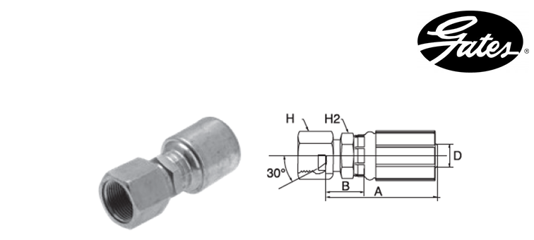 Embout femelle KOMATSU GATES MEGASYS MEGACRIMP