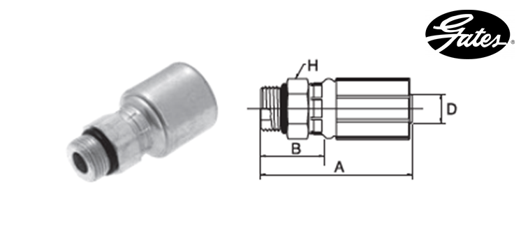 Embout male SAE GATES MEGASYS MEGACRIMP