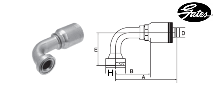 Embout bride CAT 90° GATES GLOBAL SPIRAL MAXIMUM