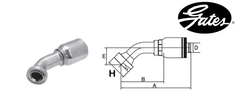 Embout bride CAT 45° GATES GLOBAL SPIRAL MAXIMUM