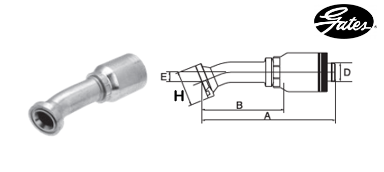 Embout bride SAE 6000 22° GATES GLOBAL SPIRAL MAXIMUM