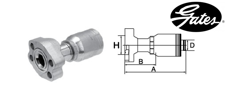 Embout bride montée SAE 6000 GATES GLOBAL SPIRAL MAXIMUM