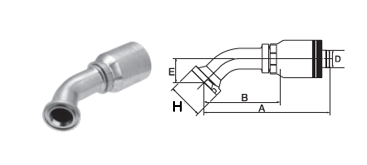 Embout bride SAE 3000 45° GATES GLOBAL SPIRAL MAXIMUM