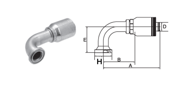 Embout bride SAE 3000 90° GATES GLOBAL SPIRAL MAXIMUM