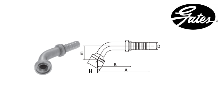 Embout bride SAE 3000 à 60° GATES GLOBAL SPIRAL PLUS