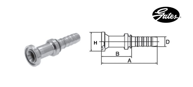 Embout bride SAE 3000 GATES GLOBAL SPIRAL PLUS