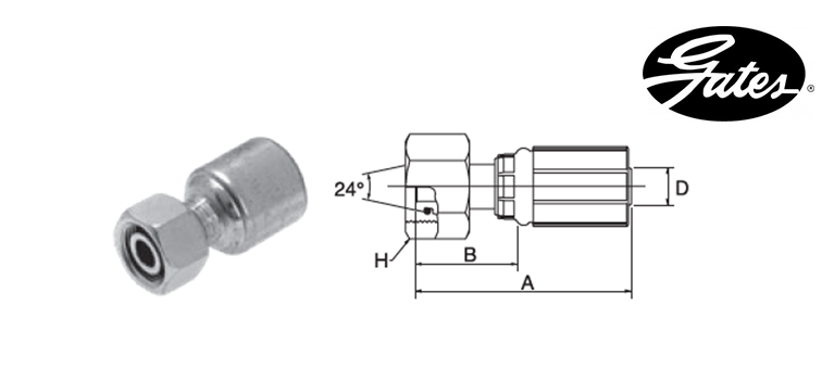 Embout femelle DIN L GATES MEGASYS MEGACRIMP