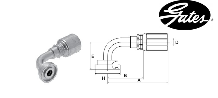 Embout à sertir Gates SAE 90° à bride 3000 PSI