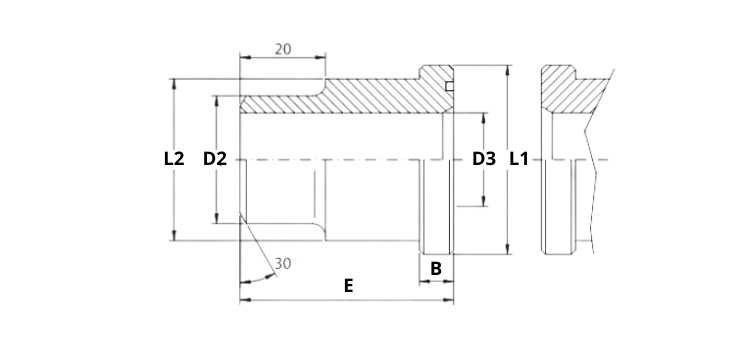 Collet SAE à souder pour tube GAZ